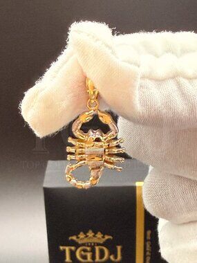 14K Two Tone Gold Scorpion Pendant